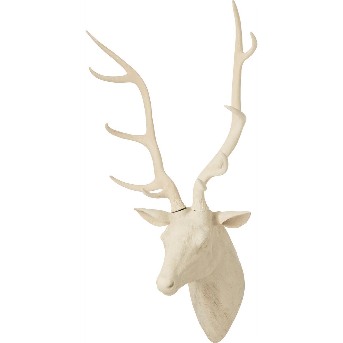 Tête de cerf murale décorative en résine beige, RECOLLECTION