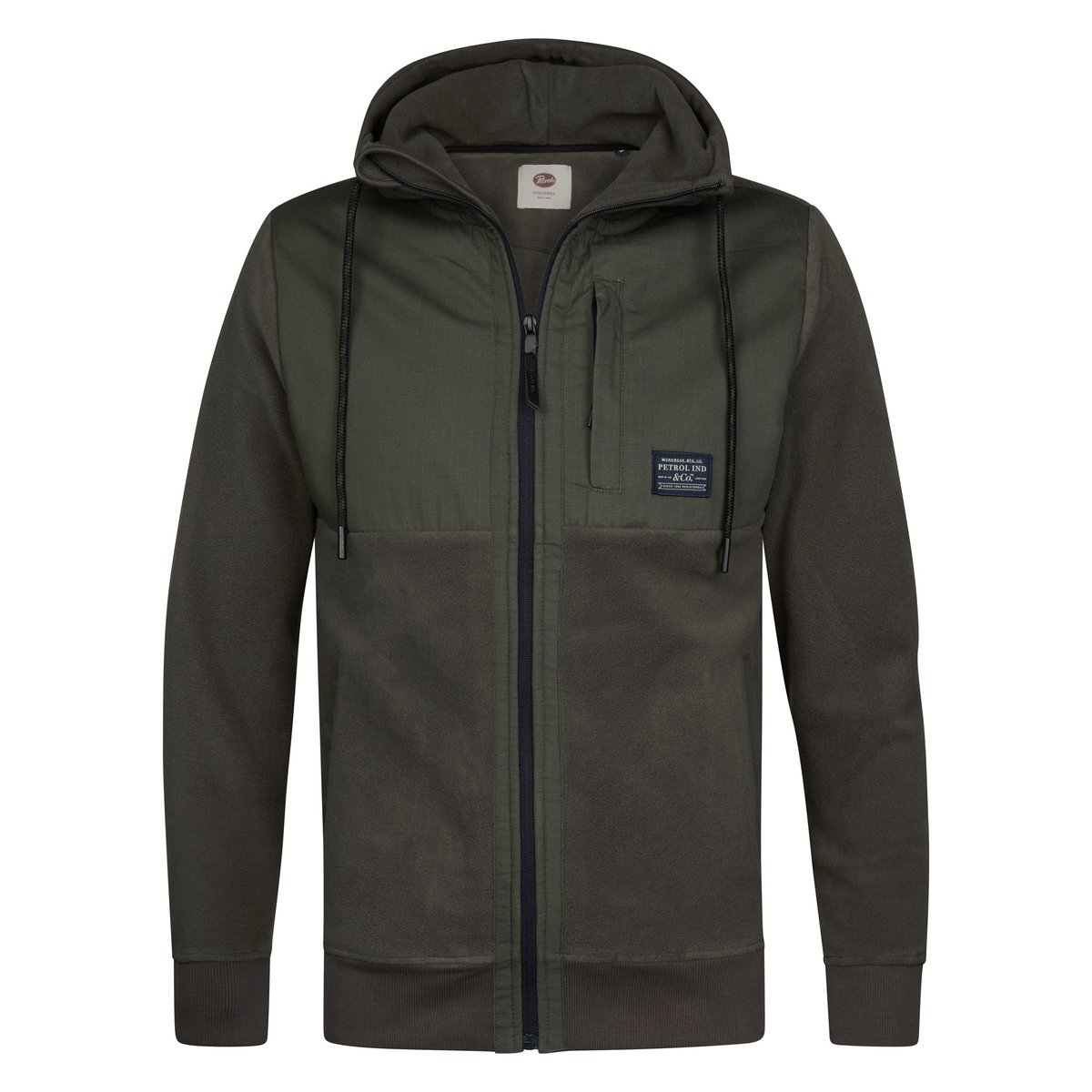 Sweat zippé à capuche hybride elmwood gris beluga, PETROL INDUSTRIES