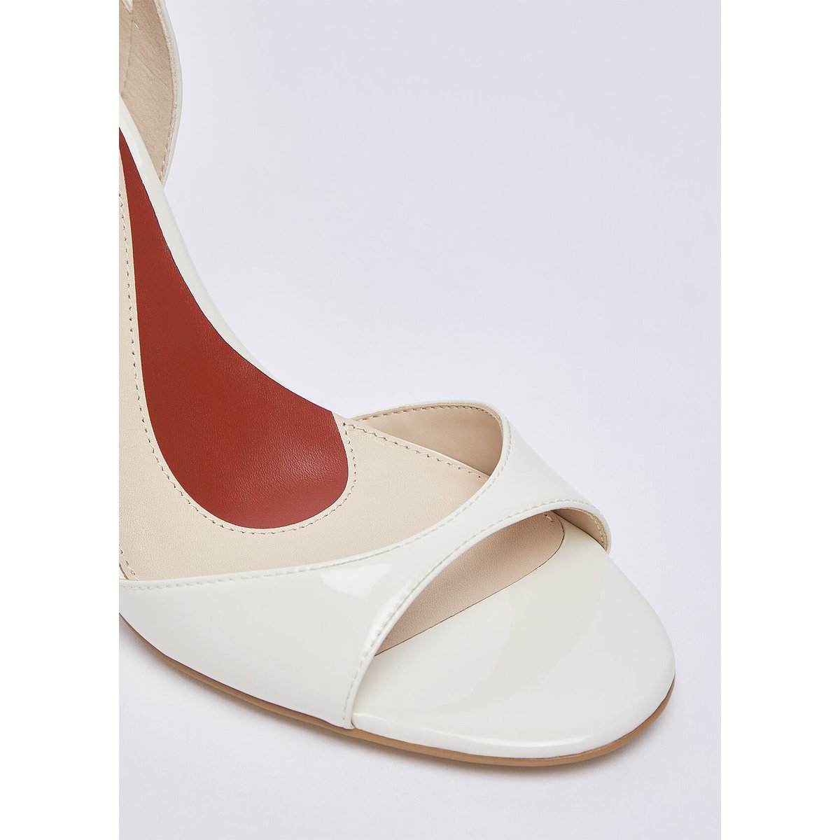 Sandales en cuir verni avec talon lait, LIU JO