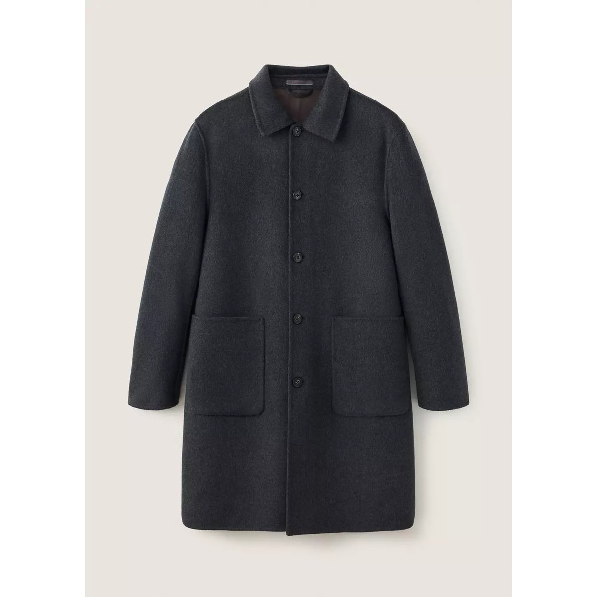 Manteau en mélange laine et cachemire à poches gris anthracite, MANGO MAN