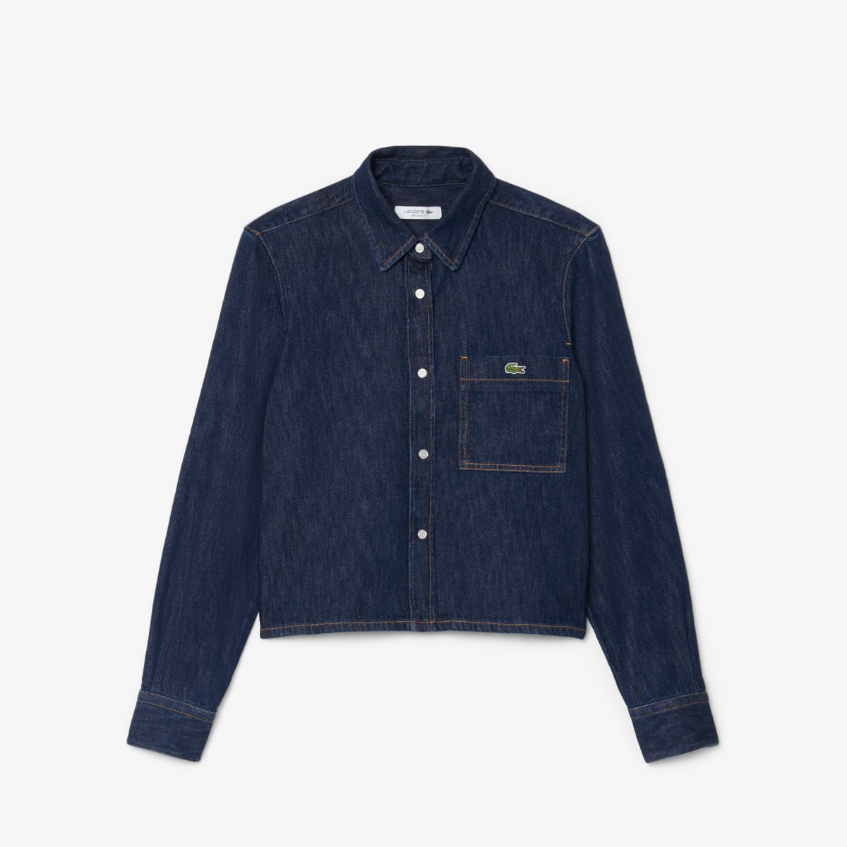 Chemise denim léger regular fit bleu-rne, LACOSTE