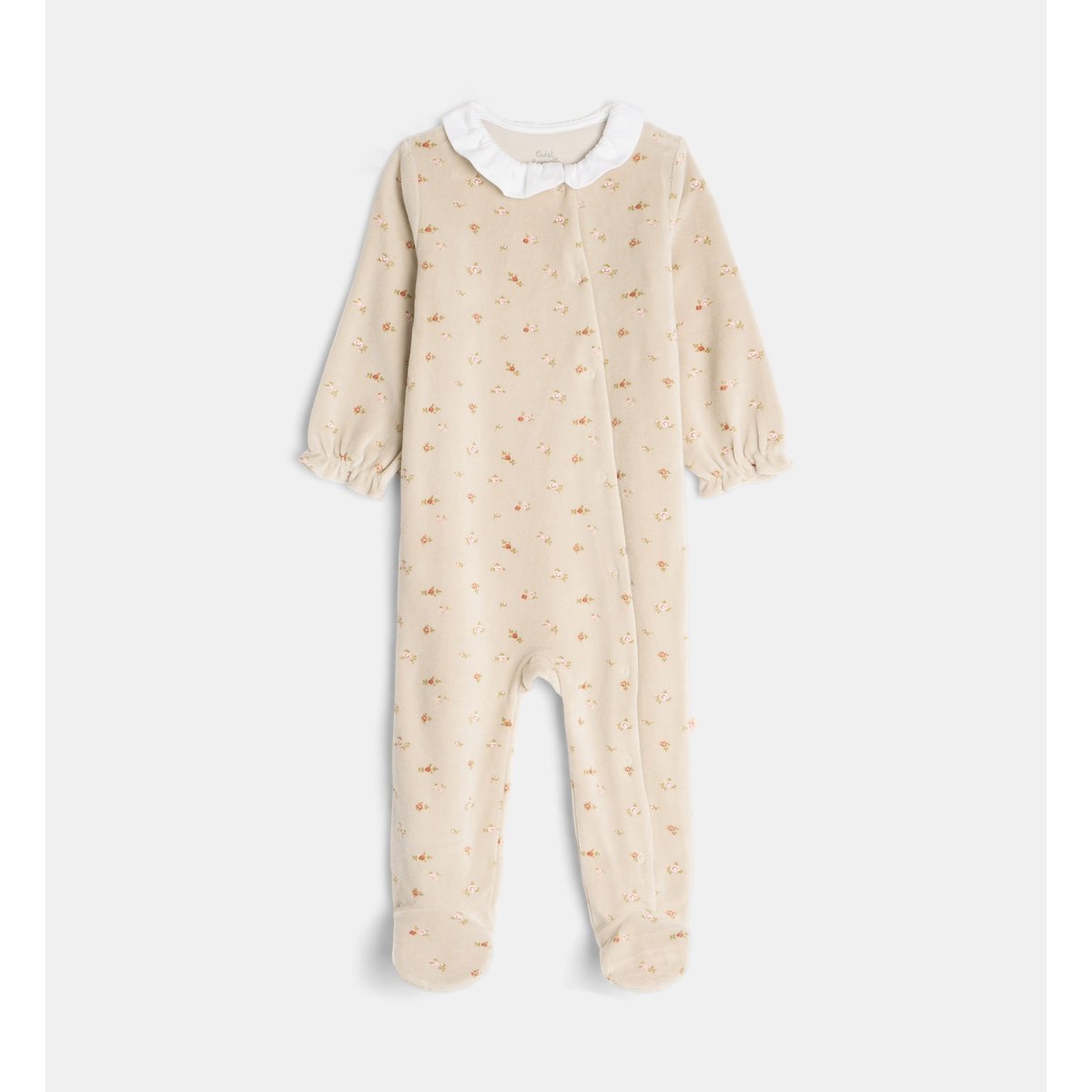 Dors-bien tange velours beige et rose, CADET ROUSSELLE