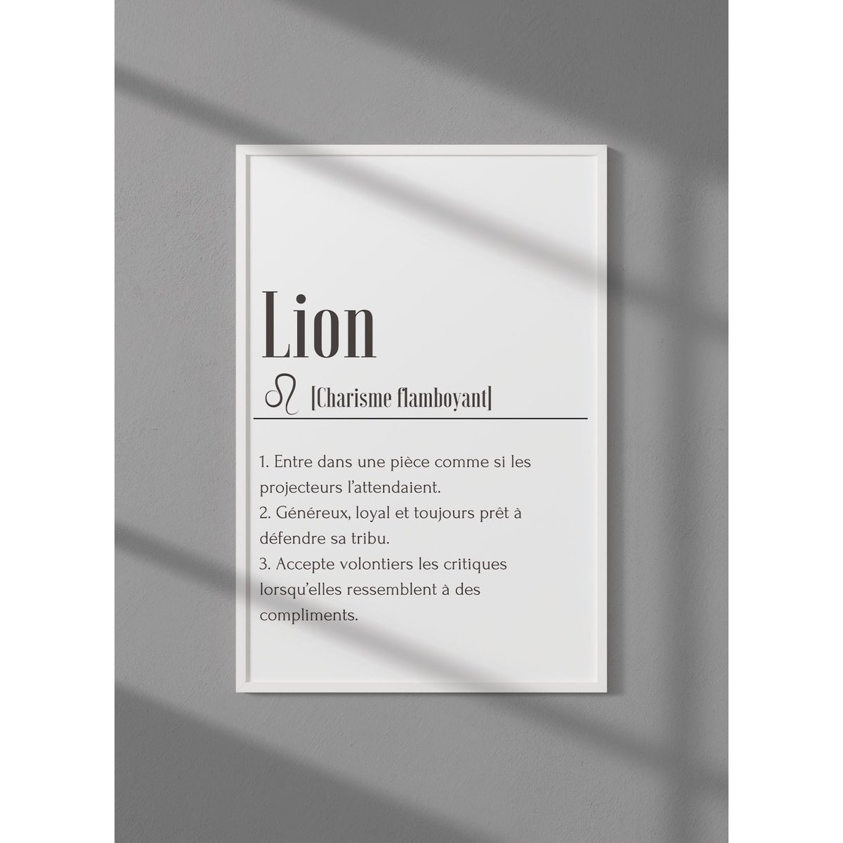 Affiche Définition Lion blanc, L'AFFICHERIE