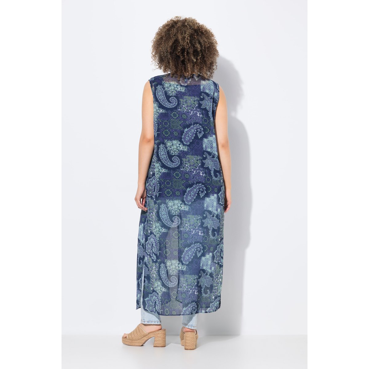 Blouse longue sans manches bleu foncé, ULLA POPKEN