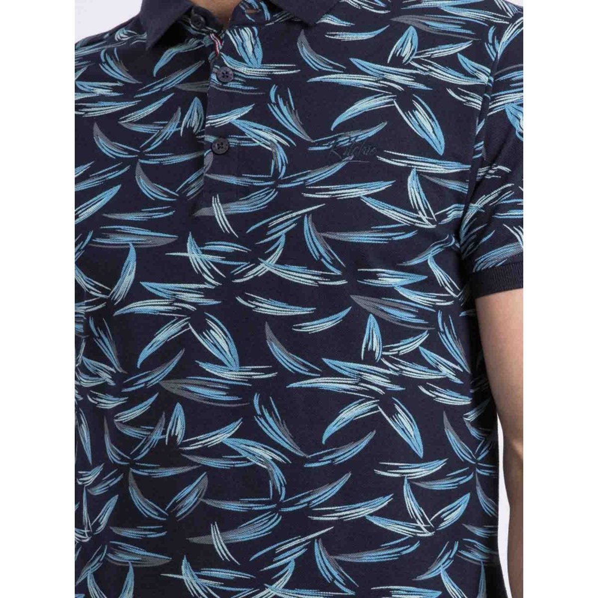 Polo Manches Courtes Motifs Pabruno bleu marine, RITCHIE
