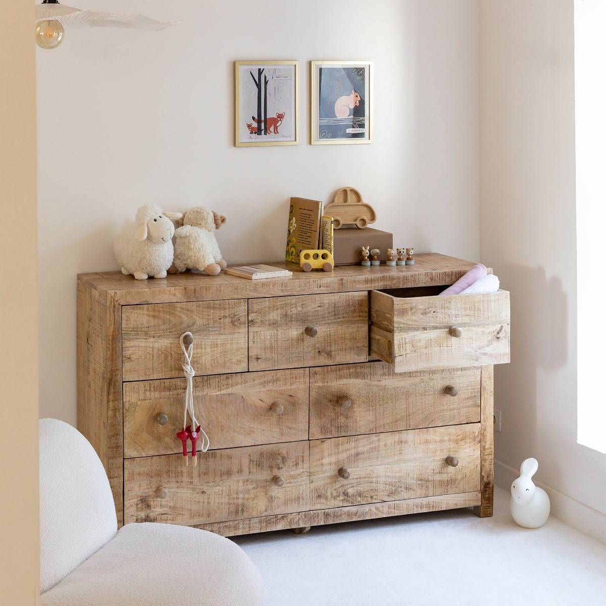 Commode en bois de manguier SADIE bois clair, MADE IN MEUBLES 