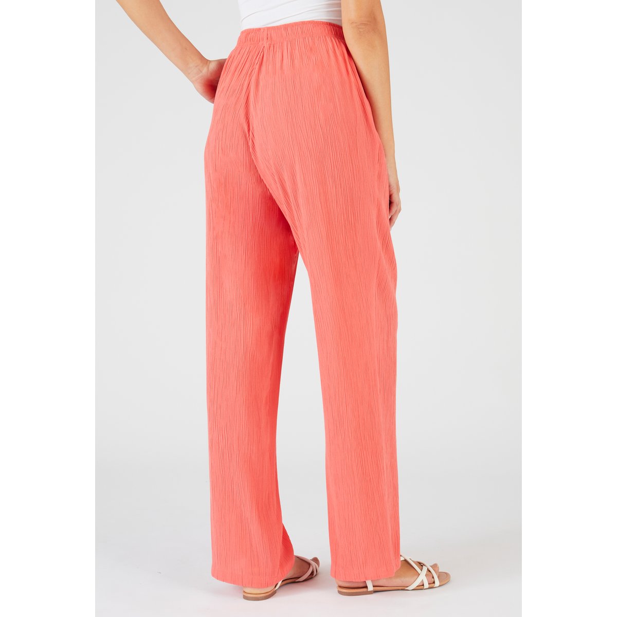 Pantalon crépon rose corail, DAMART