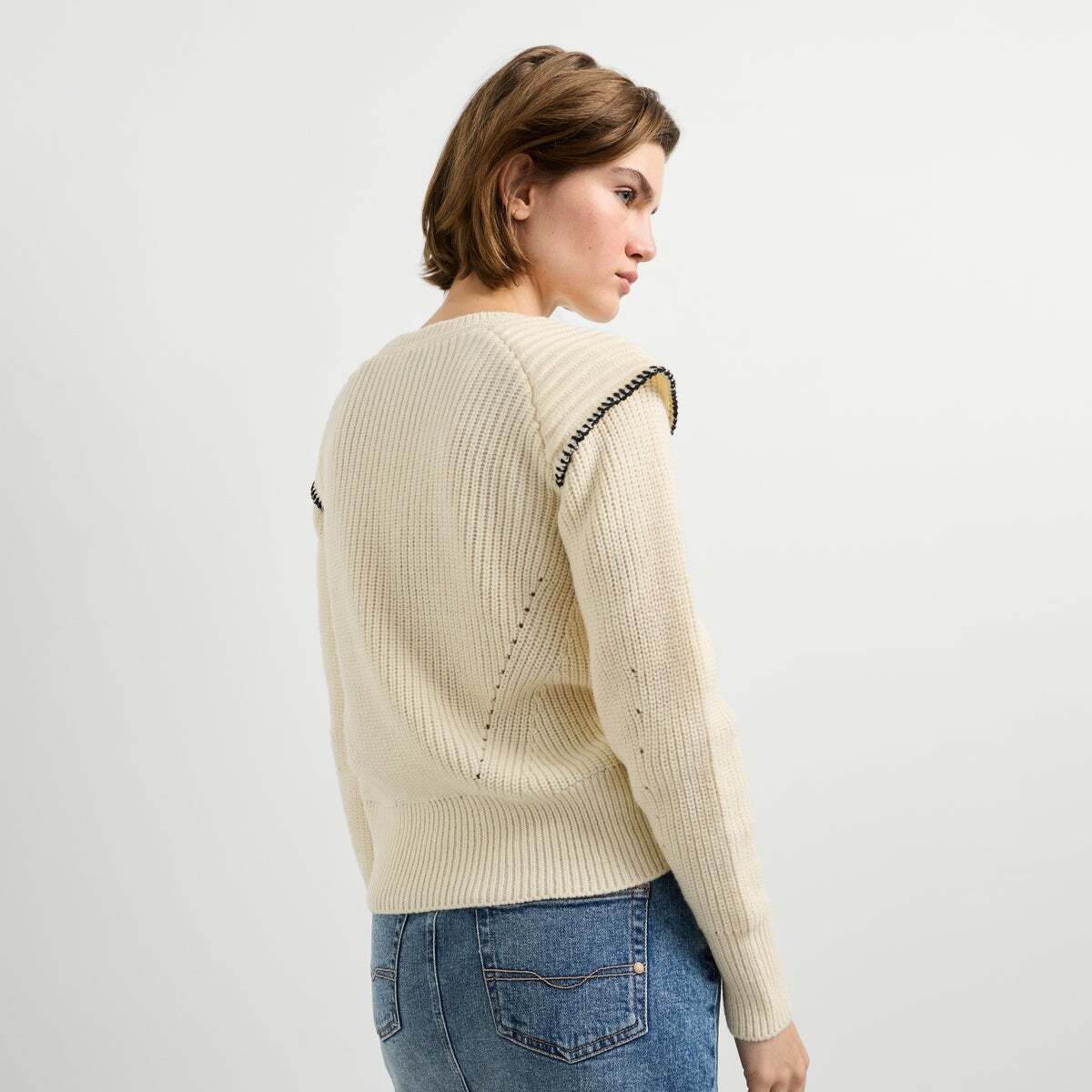 Pull Col Rond En Maille blanche mousse, PEPE JEANS
