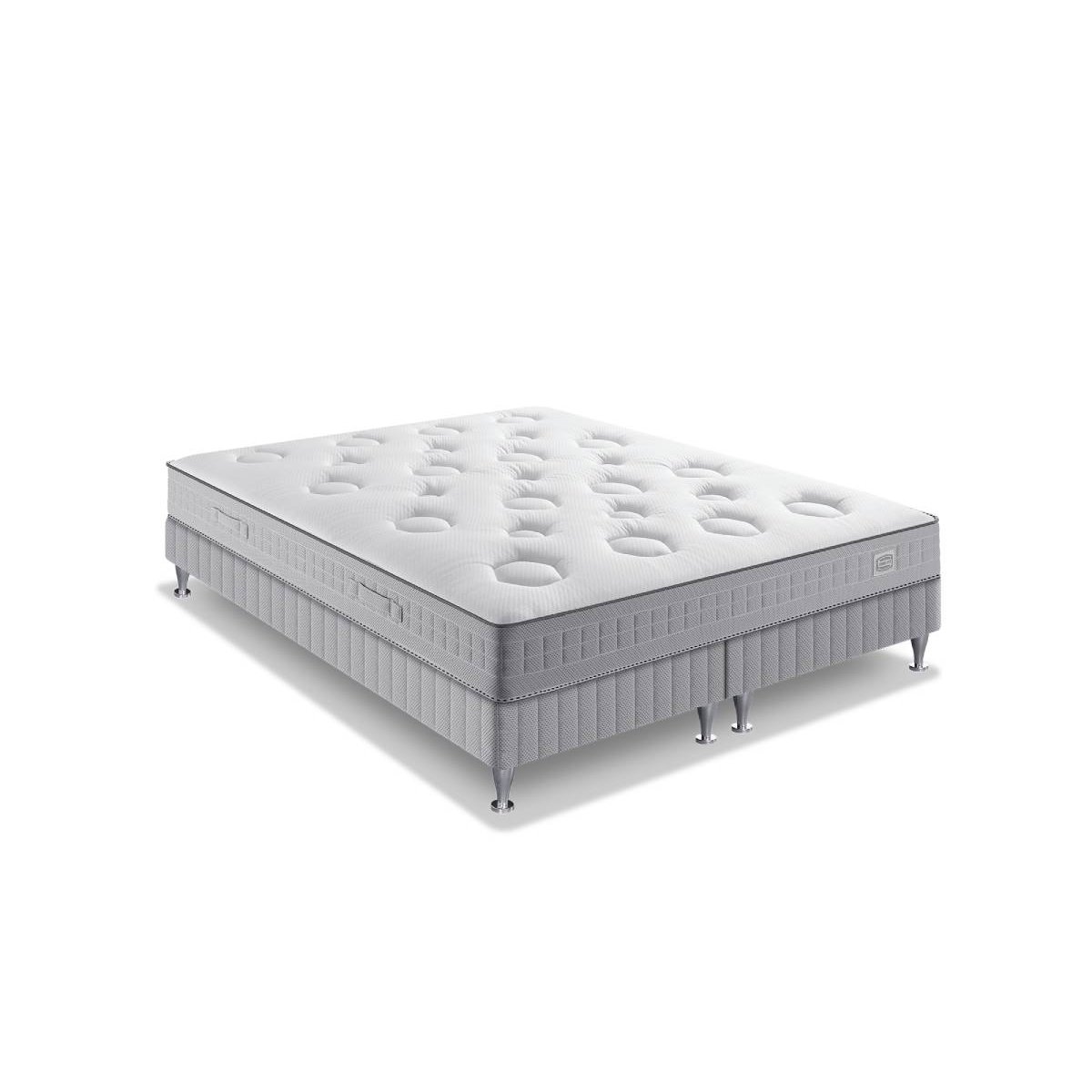 Ens FLEXION 180x200 matelas H26 ressort ensachés, mi-ferme, 2 sommiers blanc, SIMMONS