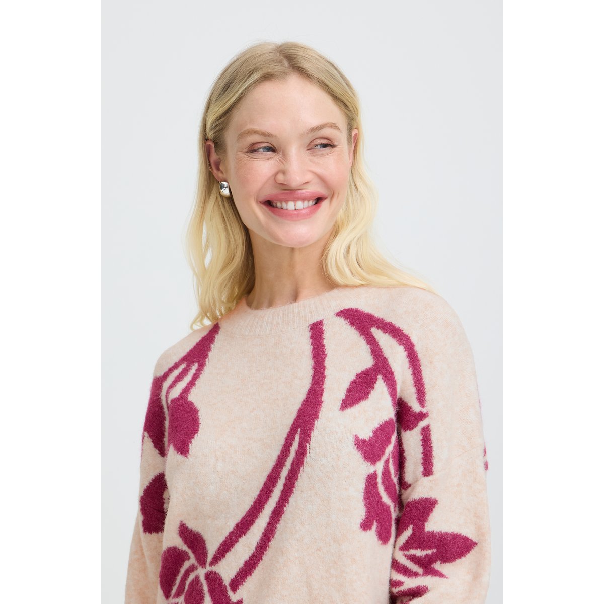 Á manches longues blanc birch/pink rose, B.YOUNG