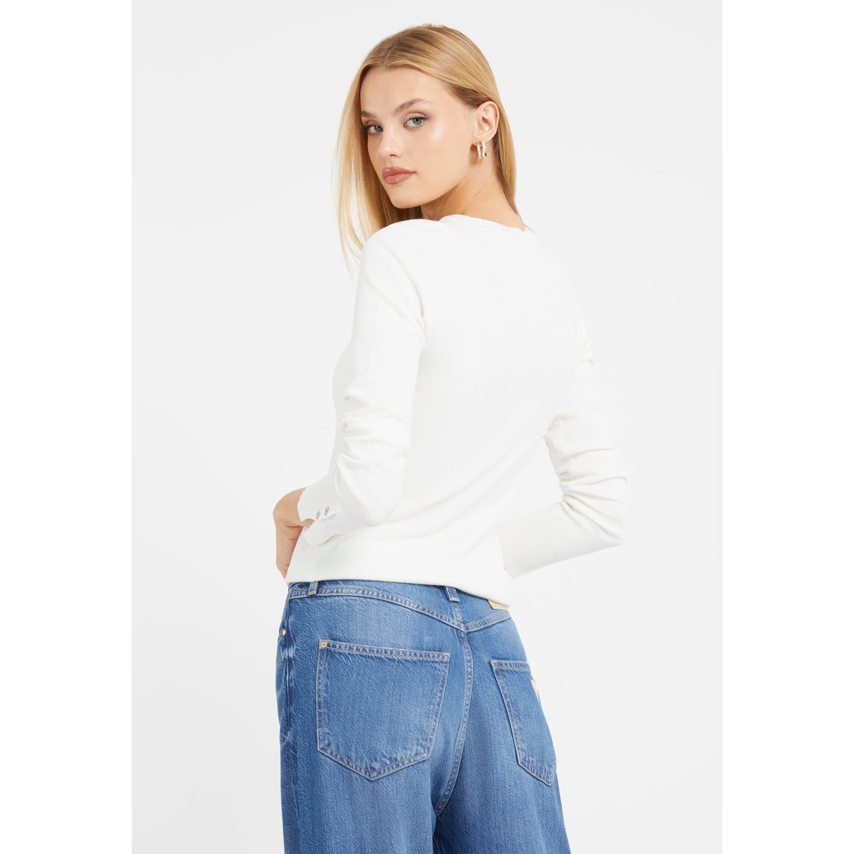 Pull Ras-Du-Cou blanc, GUESS