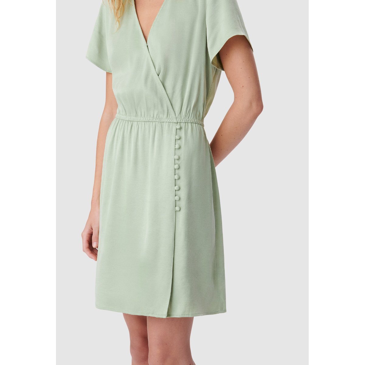 Robe courte forme cache-coeur avocado, IKKS