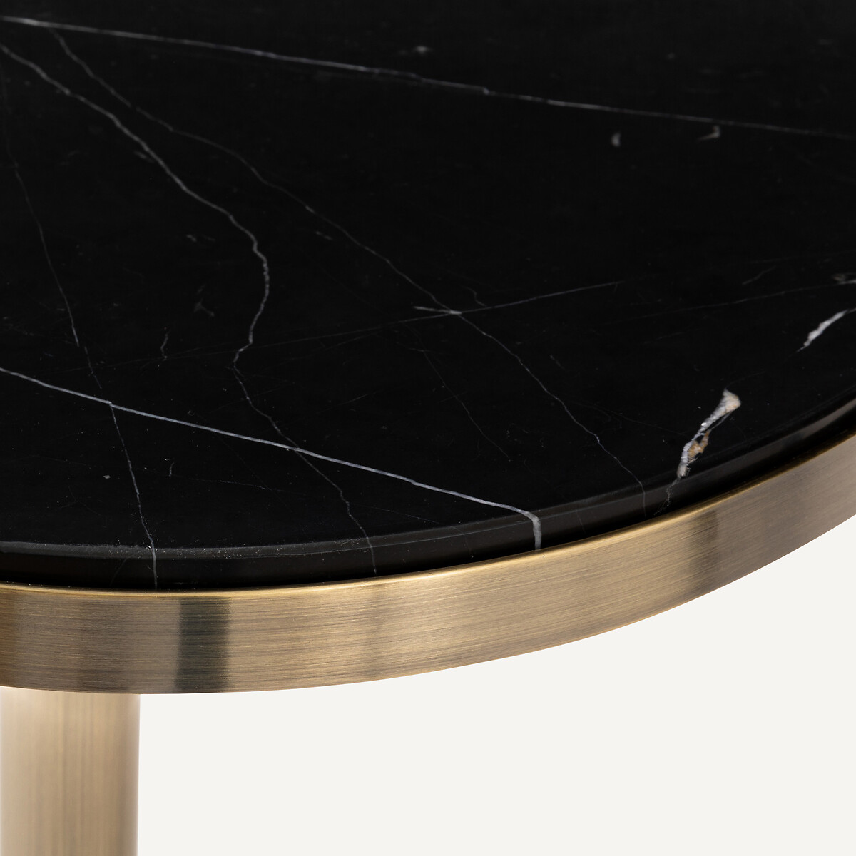 Table de bistrot, plateau en marbre noir, diamètre 60 cm, 2 couverts, LIXFELD marbre noir, AM.PM