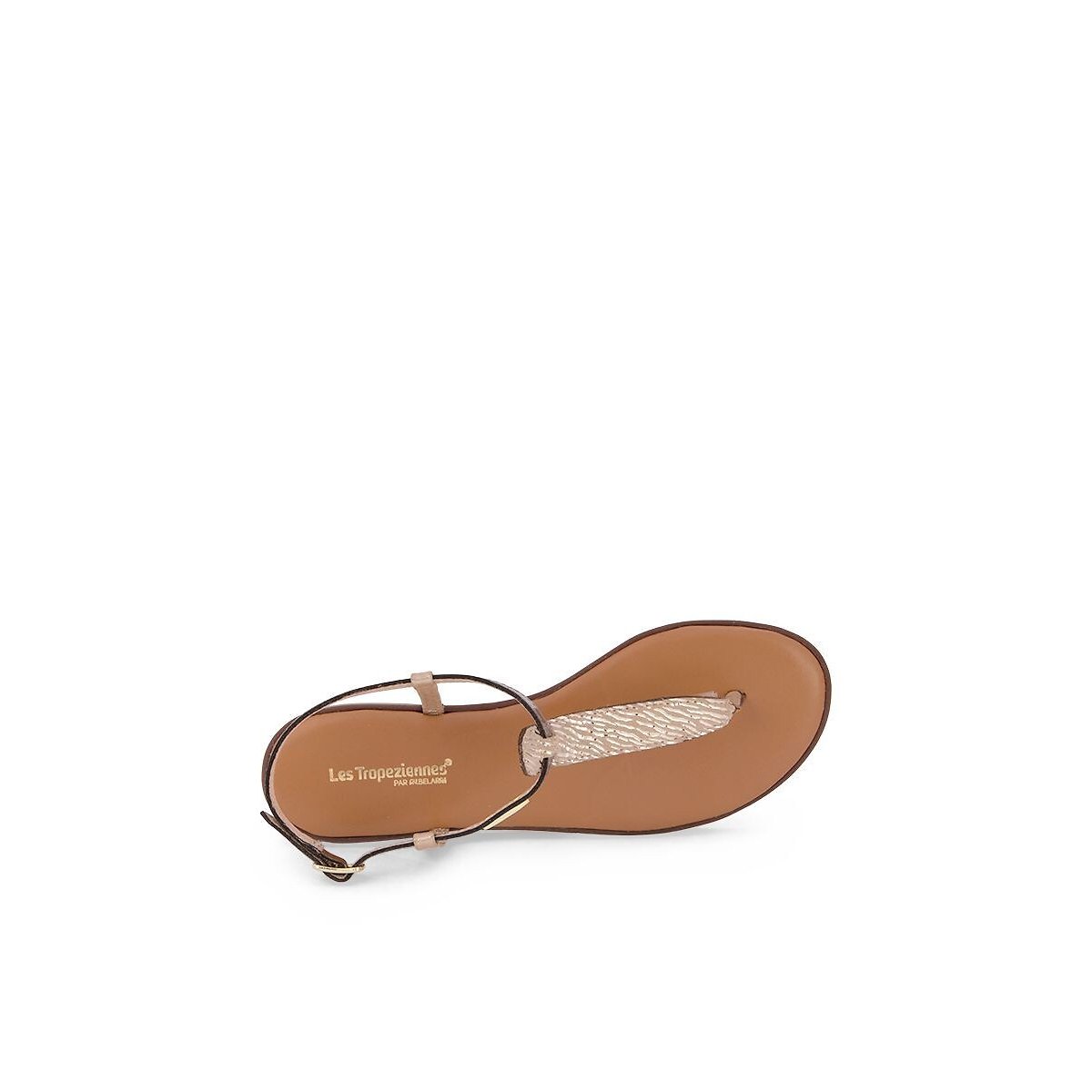 Leren teenslippers Handrea kastanje, LES TROPEZIENNES PAR M.BELARBI