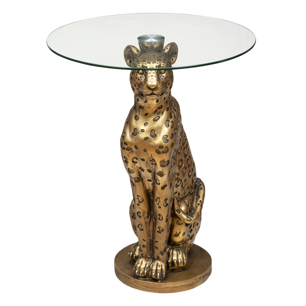 Table d'appoint LEOPARD doré, ATMOSPHERA