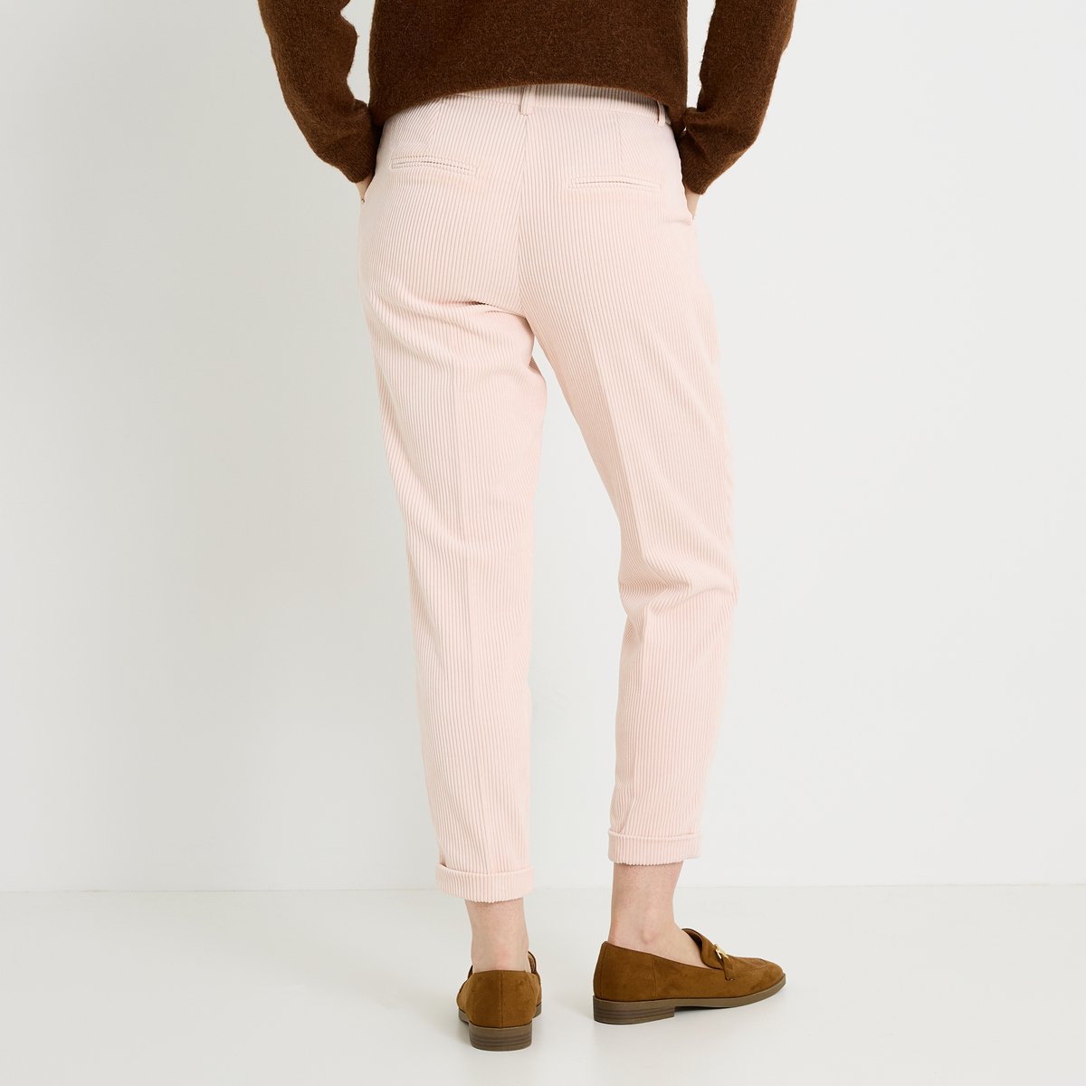 Pantalon en velours côtelé rose, GRAIN DE MALICE