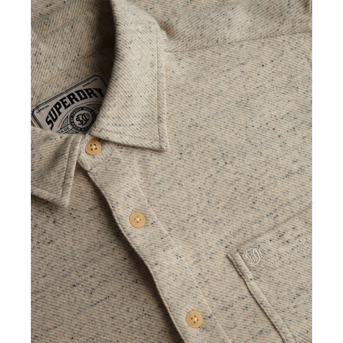 Chemise en Jersey Twill Tweed tweed écru, SUPERDRY