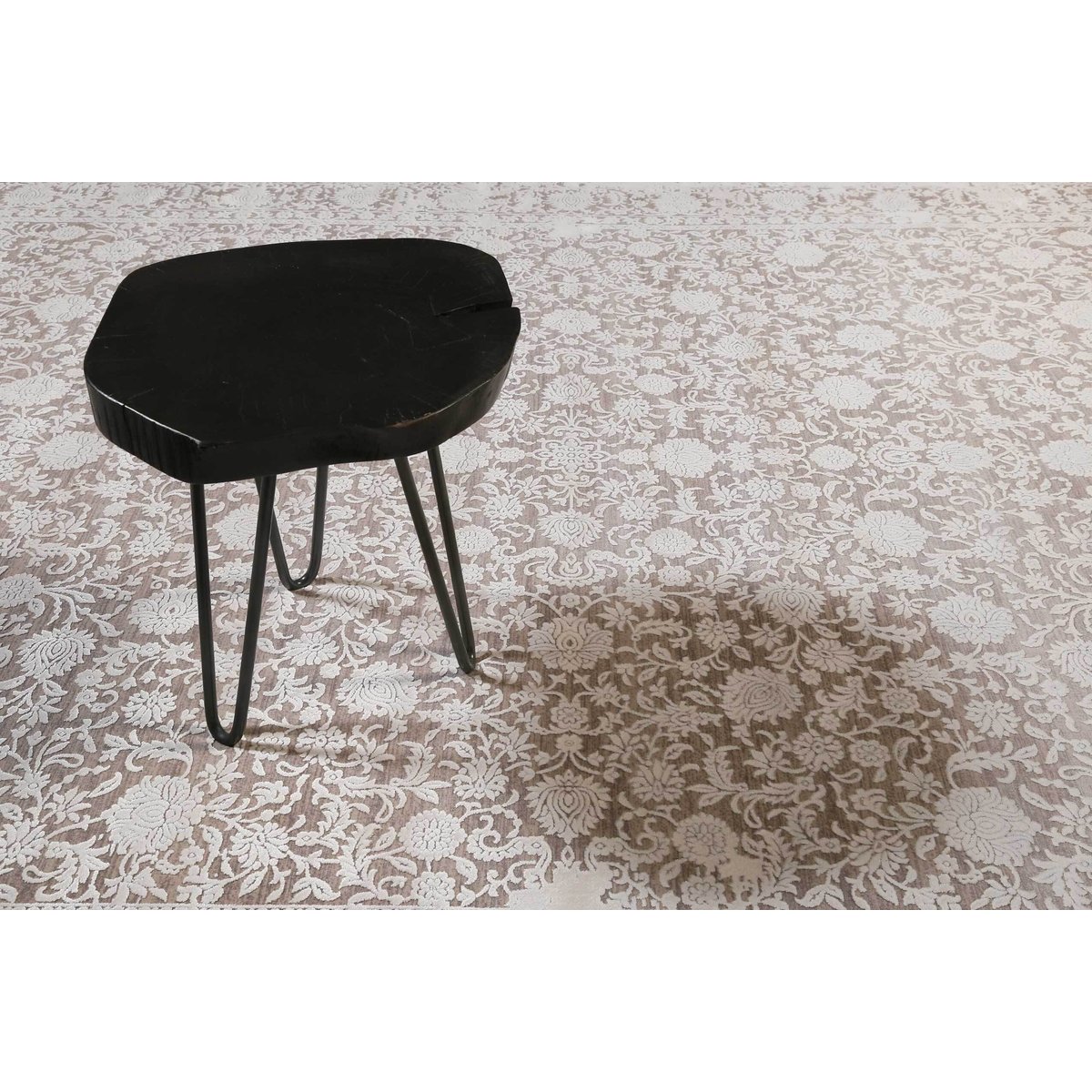 Tapis salon toucher soyeux vintage à relief , Florida blanc,gris, ESPRIT
