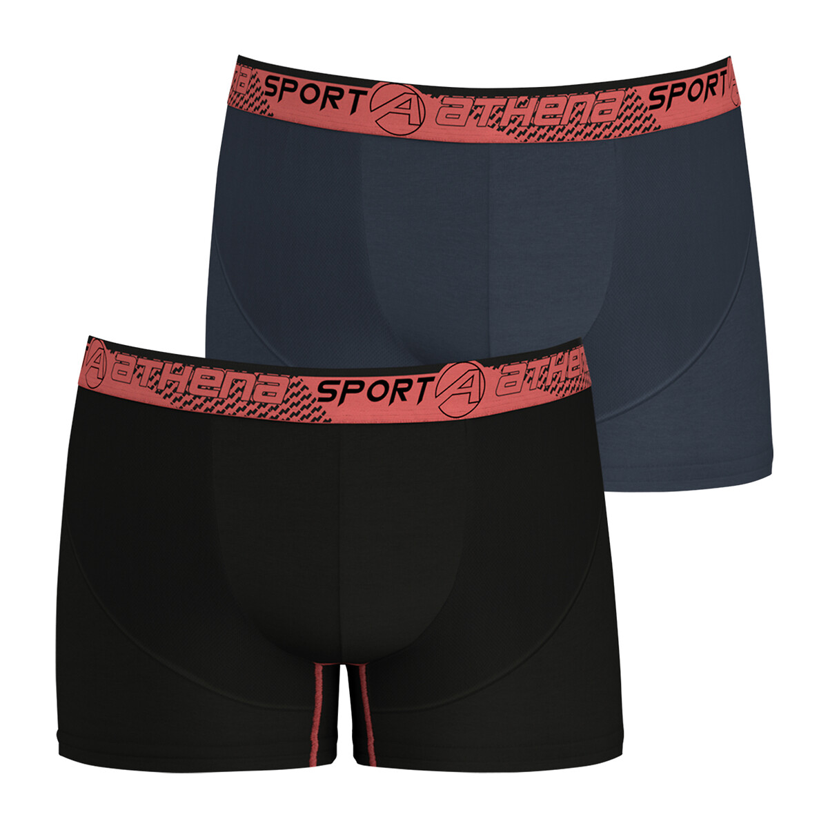 Lot de 2 boxers RUNNING gris + noir, ATHENA