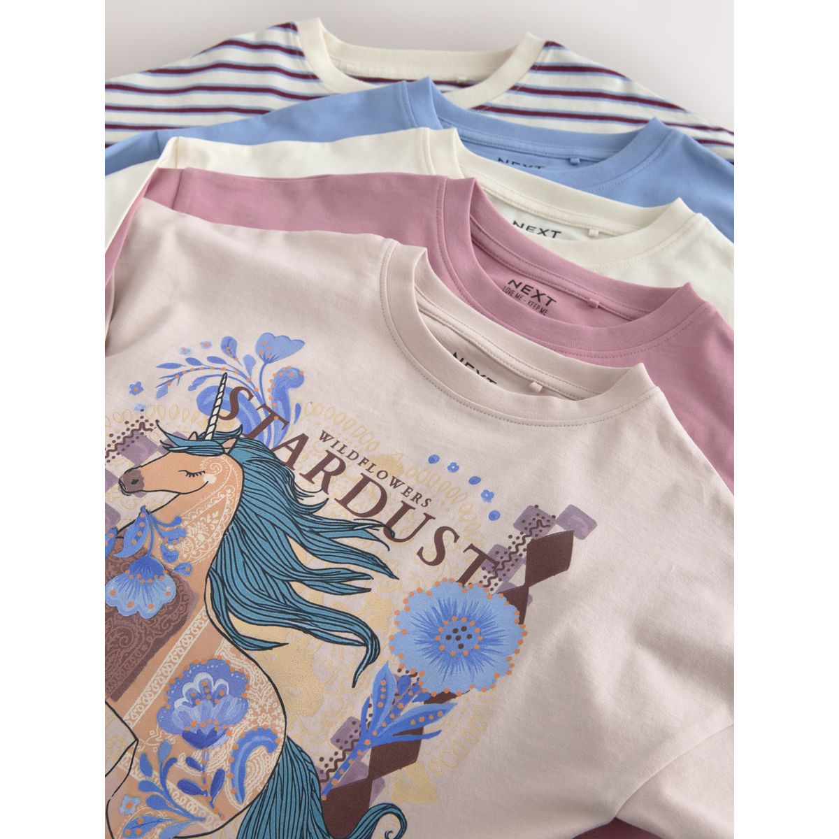 T-shirt à manches longues, lot de 5 licorne violette lilas, NEXT