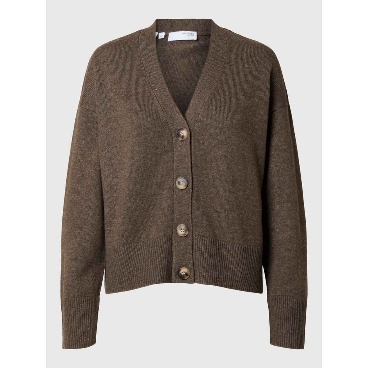 Cardigan En Maille morel, SELECTED