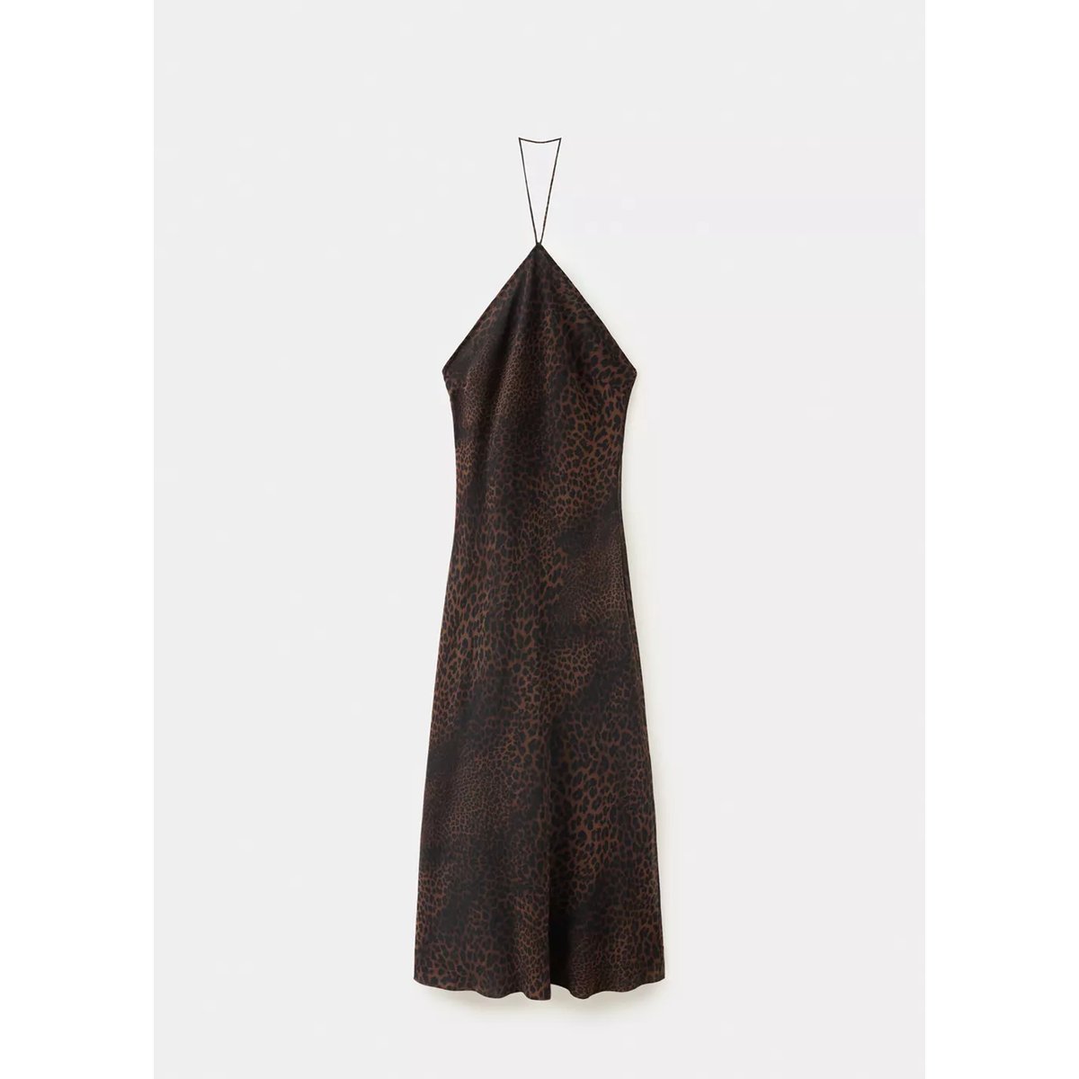 Robe halter léopard noir, MANGO