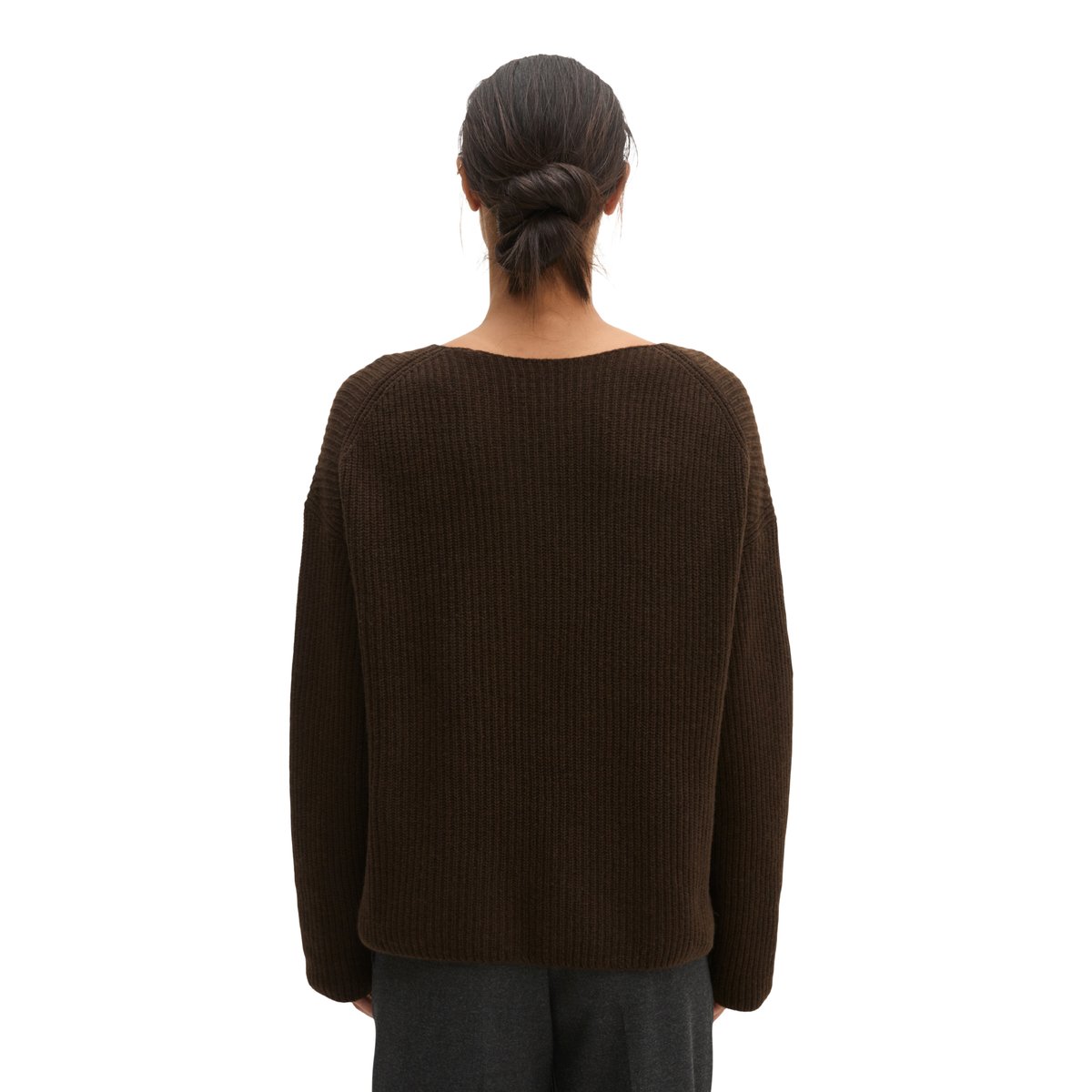 Pull en maille ample en mélange de laine vierge douce marron, MARC O'POLO