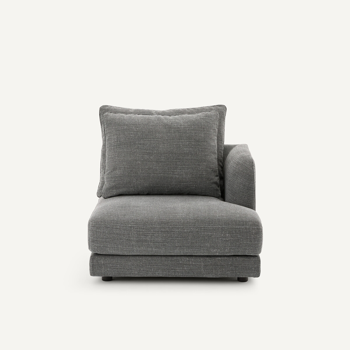 Demi-canapé droit, modulable en coton et lin, TIBERIO anthracite, AM.PM