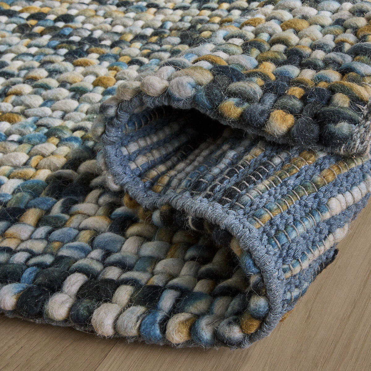 Mutanya Hand Woven Wool Rug peacock blue, AM.PM