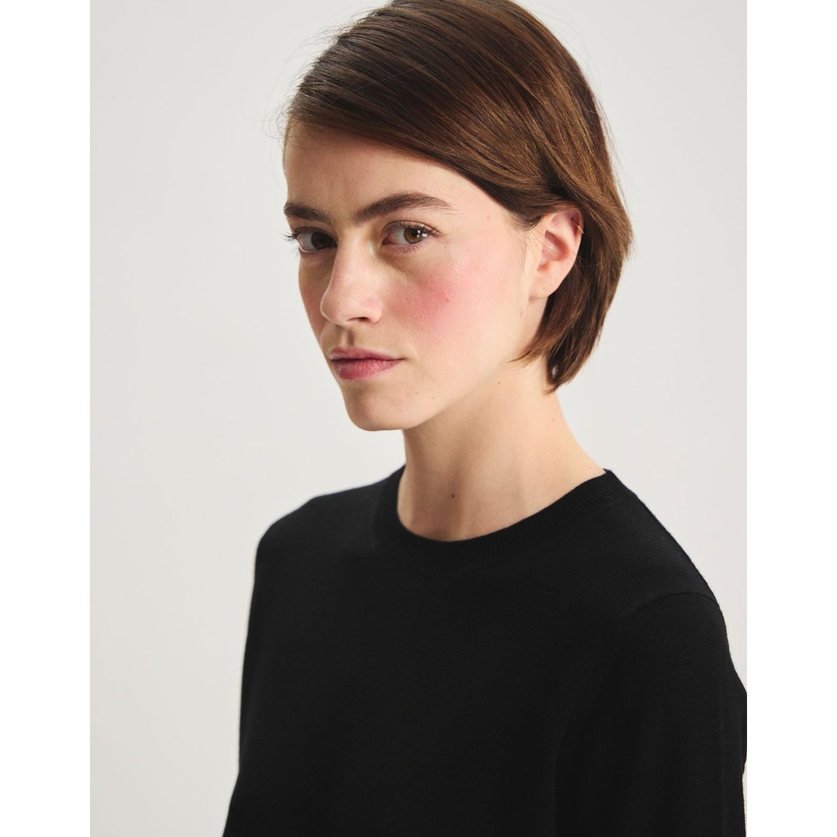 Pull Angelica en laine mérinos noir, INES DE LA FRESSANGE PARIS