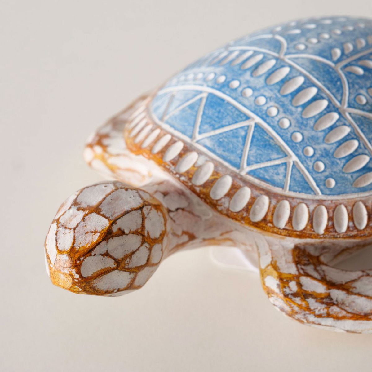 Set de 2 tortues décoratives à poser 10x13x4cm bleu, WADIGA