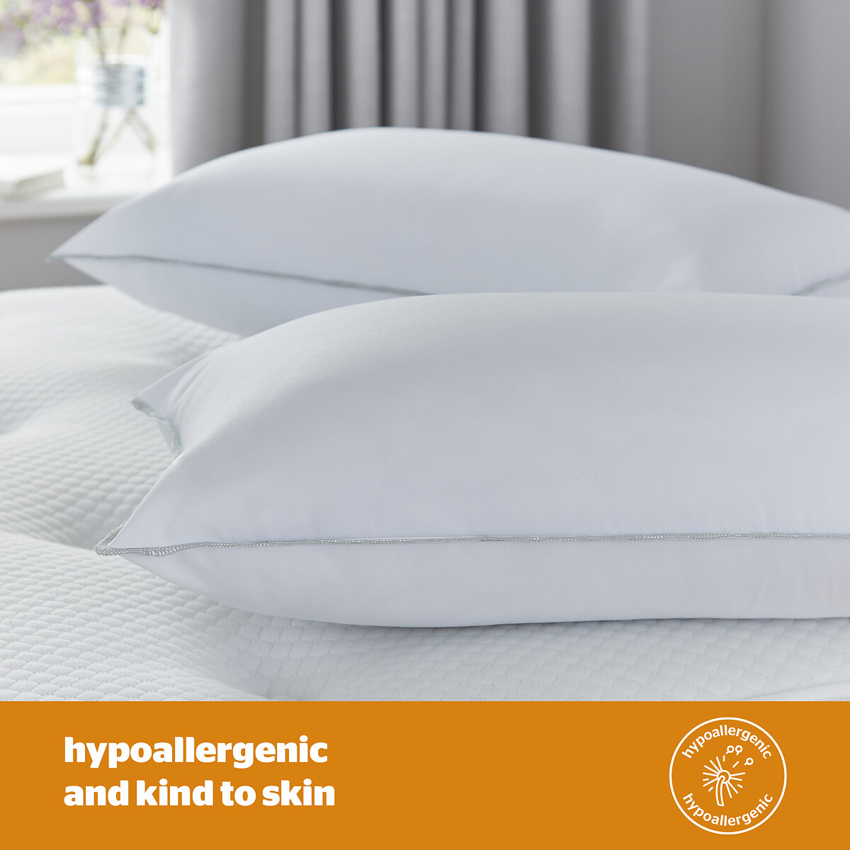 Pack of 2 Firm Support Pillow white, SILENTNIGHT