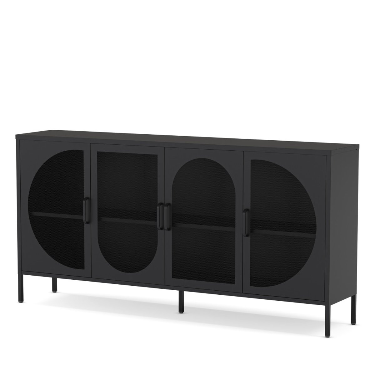 Buffet 4 portes en métal L160cm- ZIO noir, DRAWER