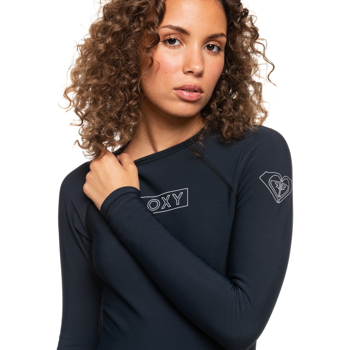 Maillot une pièce manches longues HEATER. noir anthracite, ROXY