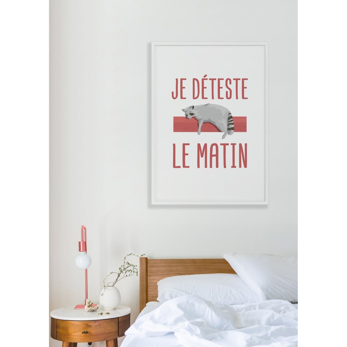 Affiche Je déteste le matin blanc, L'AFFICHERIE