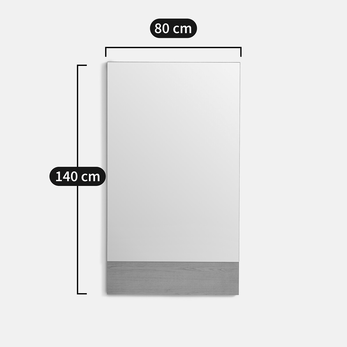 Miroir d'entrée plaqué chêne H140 cm, Alvan plaqué chêne, LA REDOUTE INTERIEURS
