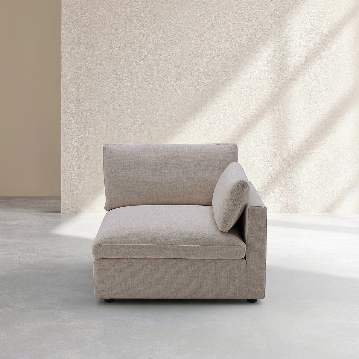 Elément d'angle réversible en tissu LAVINIO taupe, HABITAT