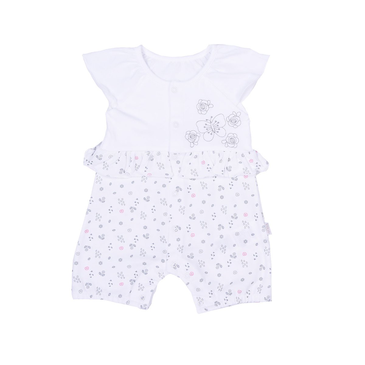 Combishort en coton bio, Emma blanc, KITIKATE