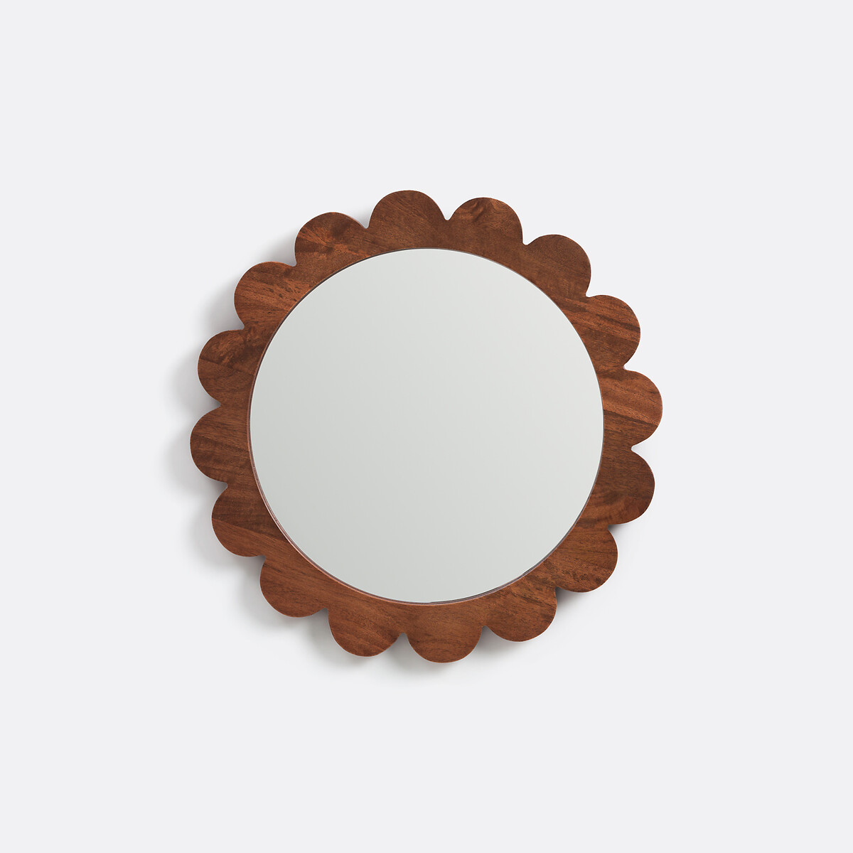 Miroir, en manguier, diamètre 39,5 cm, FLEORA bois foncé, LA REDOUTE INTERIEURS