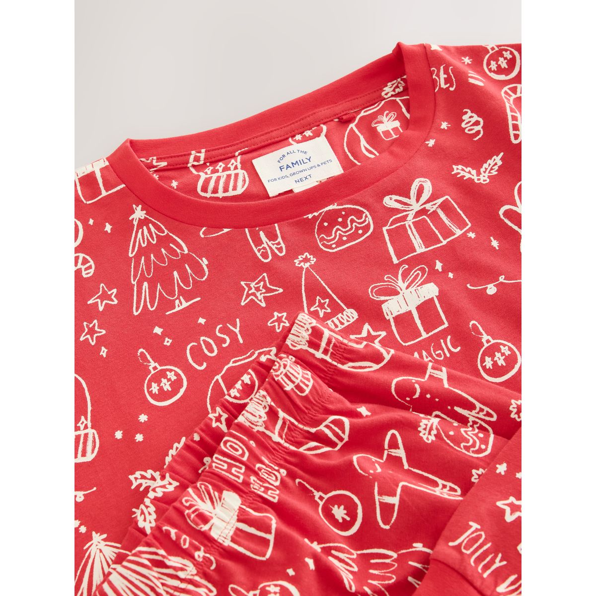 Pyjama de noël collection famille ambiance rouge joyeuse, NEXT