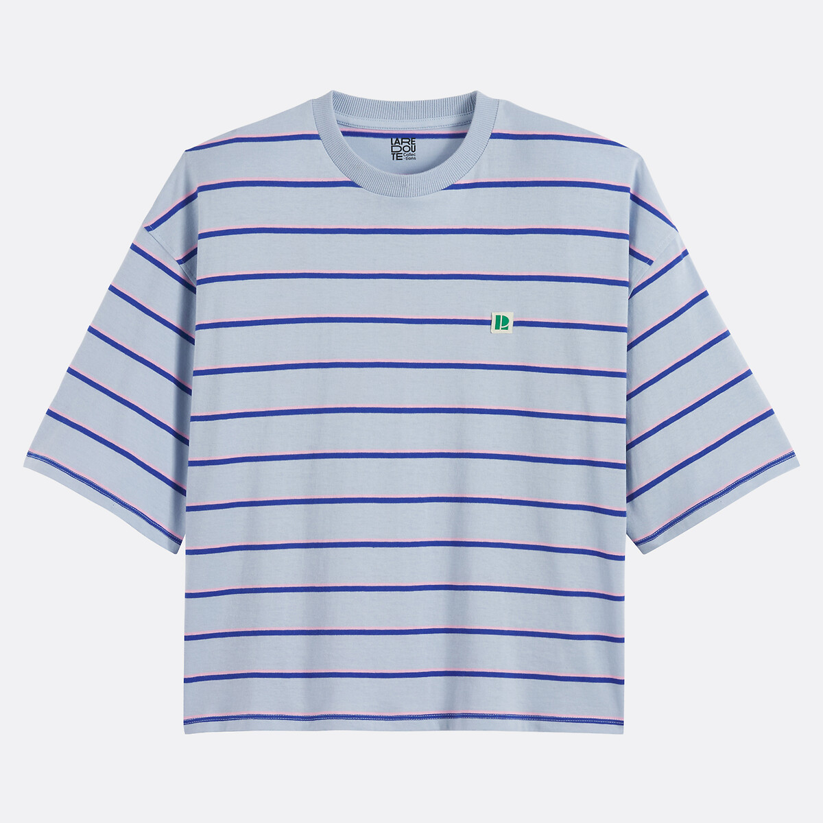T-shirt rayé, col rond, manches courtes rayé bleu, LA REDOUTE COLLECTIONS