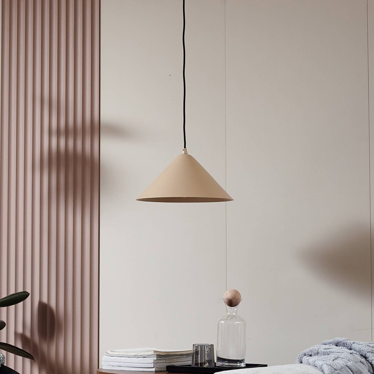 Suspension en métal moderne, Clarine beige, LINDBY