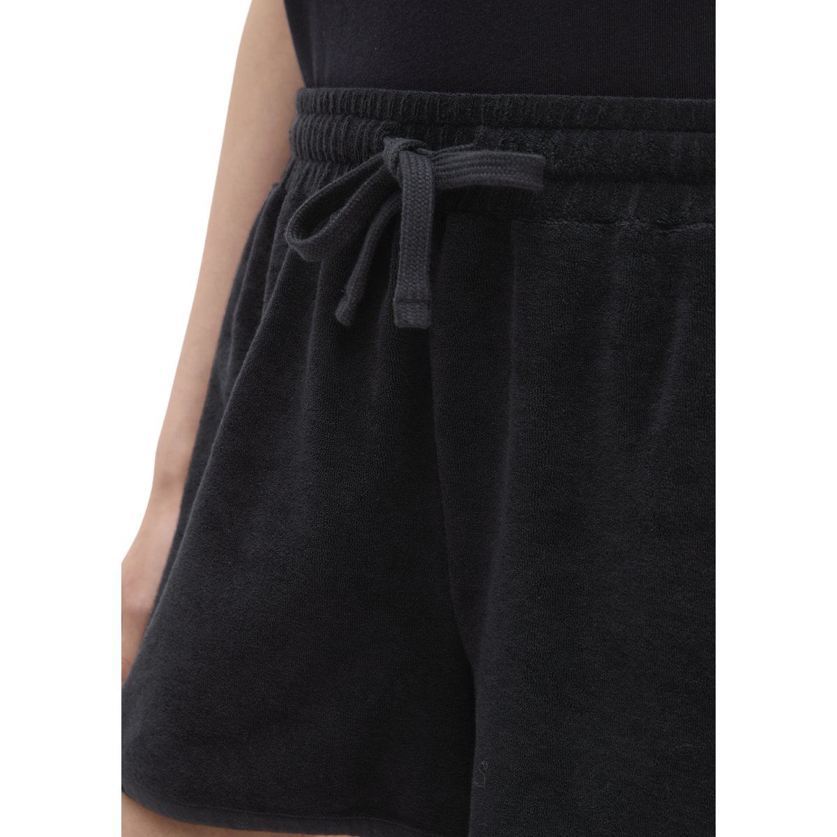 Short en éponge regular en mélange de coton organique bleu foncé, MARC O'POLO