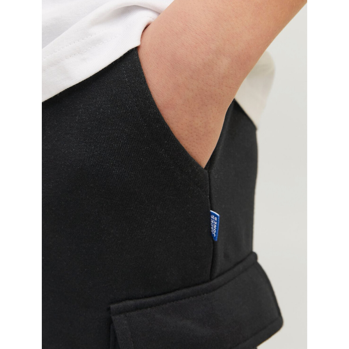 Short cargo en molleton noir, JACK & JONES JUNIOR