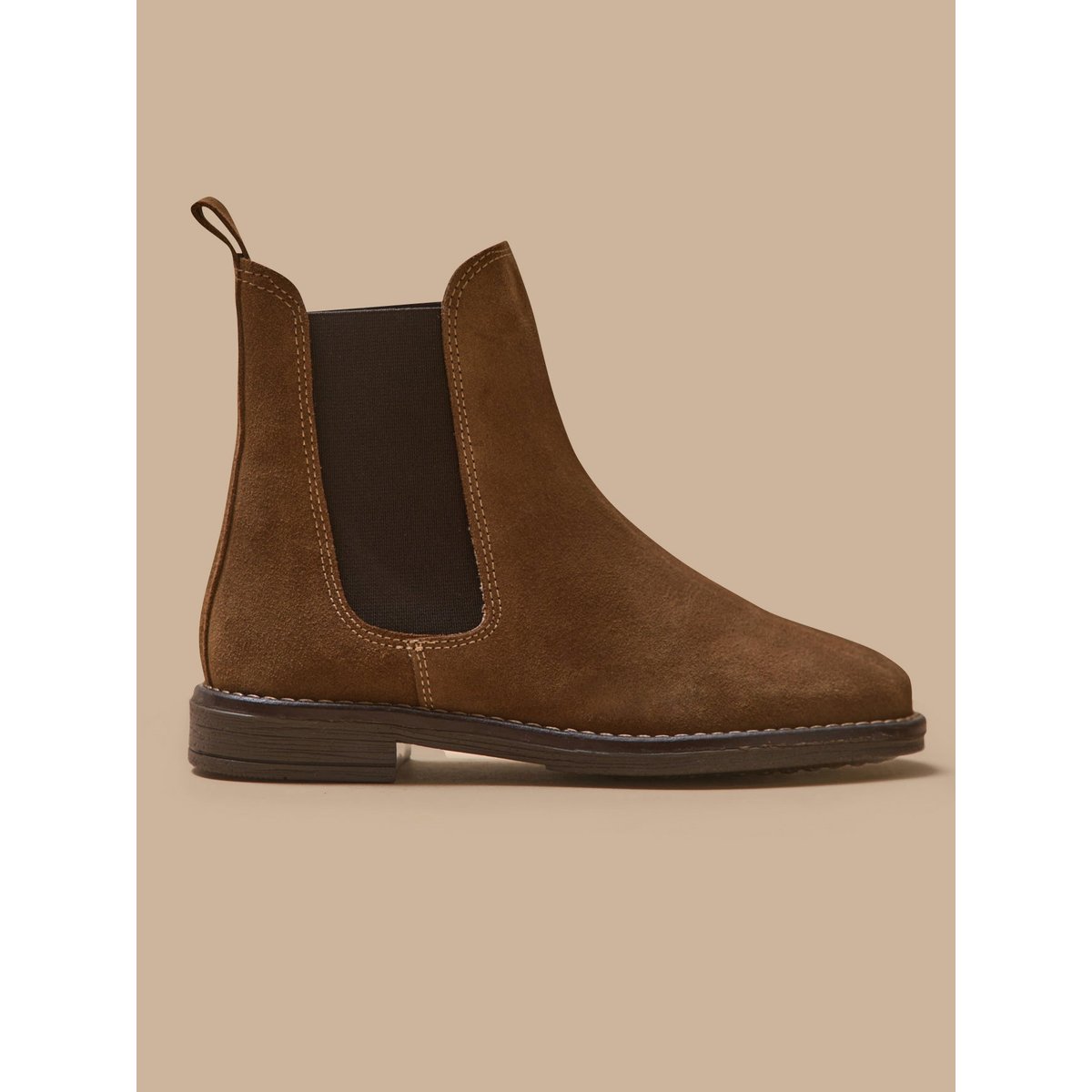 Boots chelsea cuir suédé camel, CYRILLUS