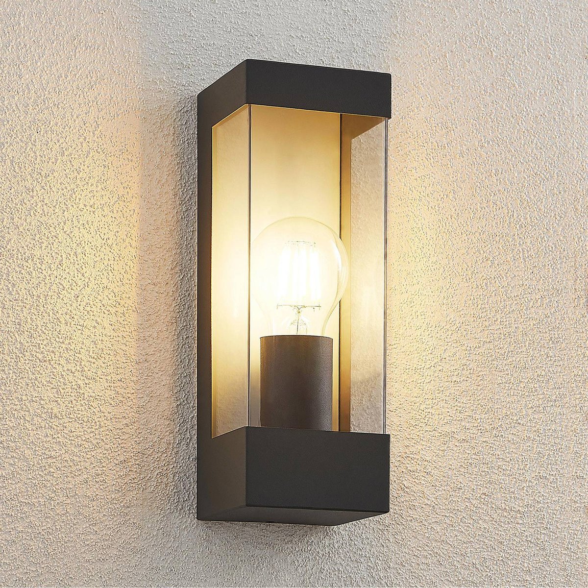 Applique extérieure en inox moderne, Tilian anthracite, clair, LINDBY