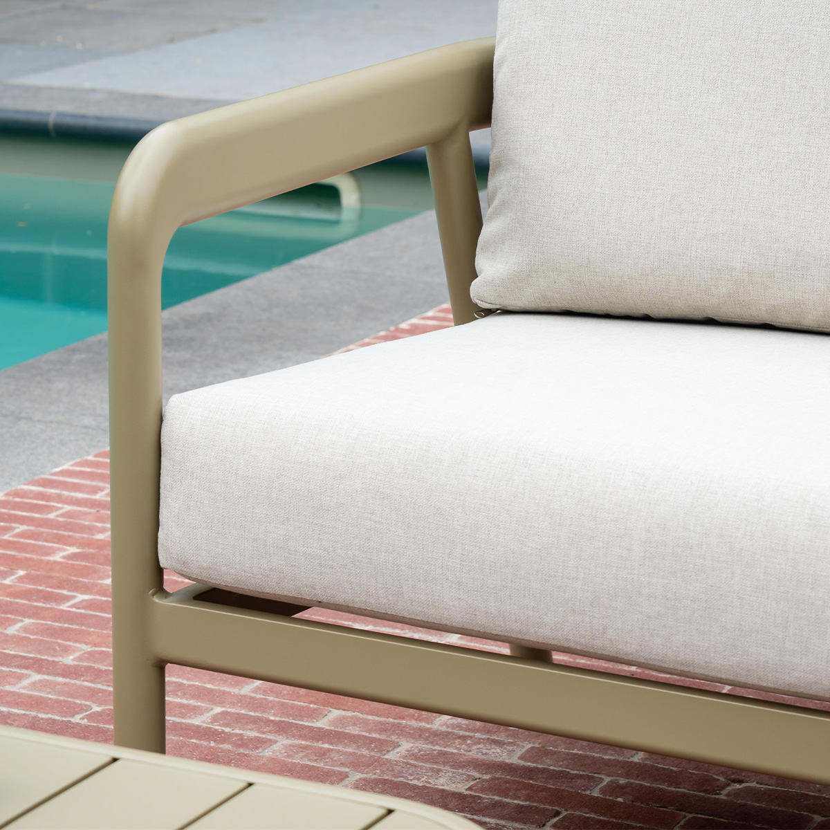 Salon de jardin bas 5p en aluminium Kaki clair LINDOS kaki clair, WILSA GARDEN