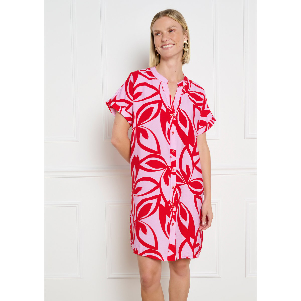 Robe droite à fleurs purple blush, LOLALIZA