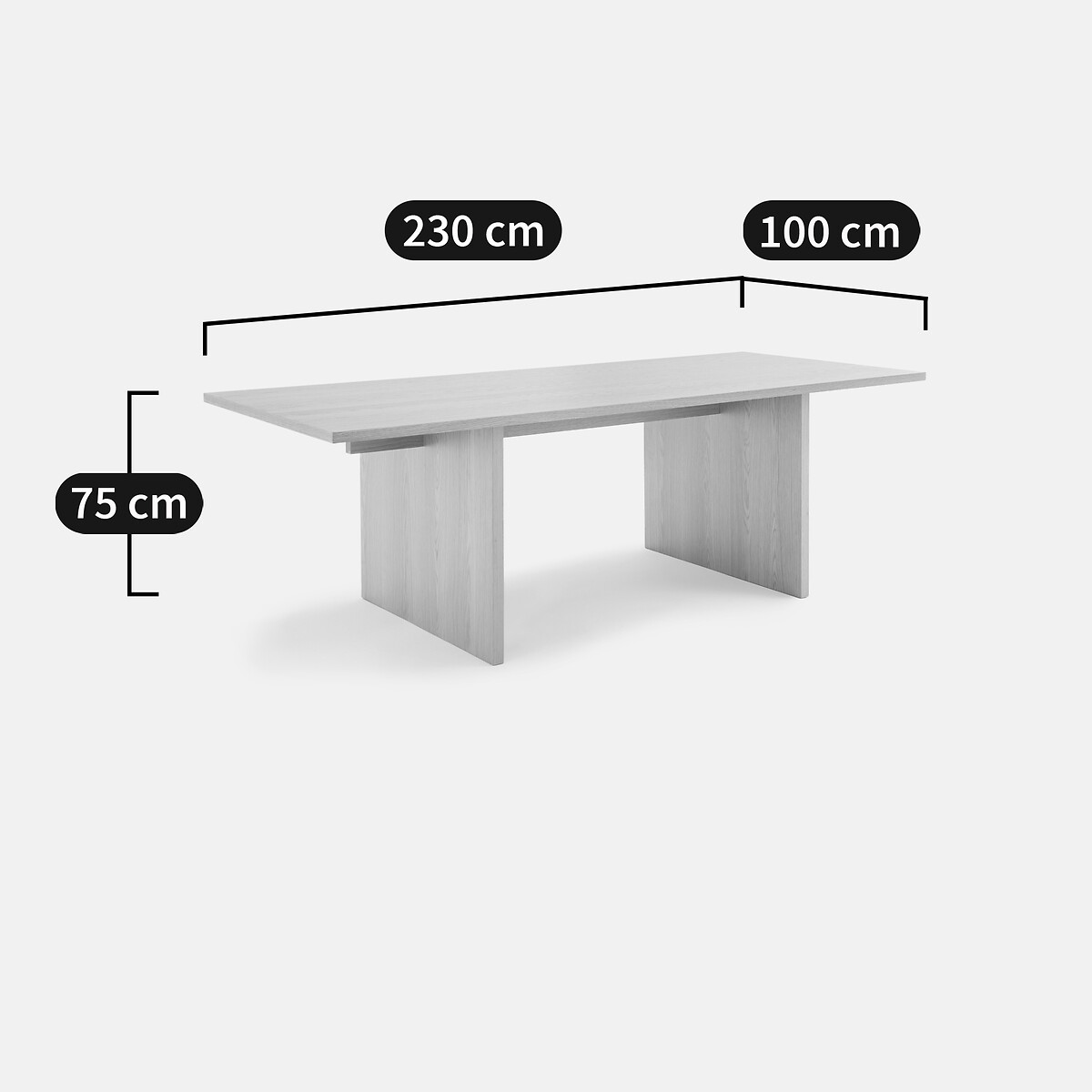 Table de repas rectangulaire 8 couverts, Deling coloris chêne, LA REDOUTE INTERIEURS