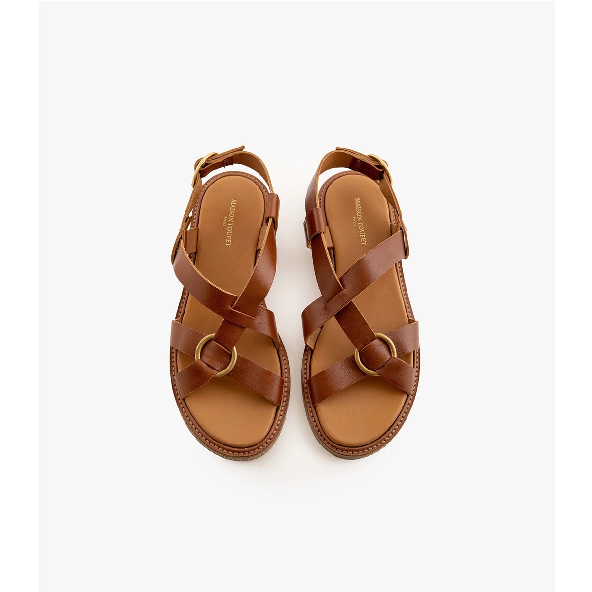 Sandale Cuir lisse MAÉ marron cognac, MAISON TOUFET